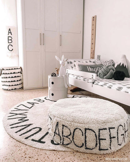 Round ABC Pouffe Cushion