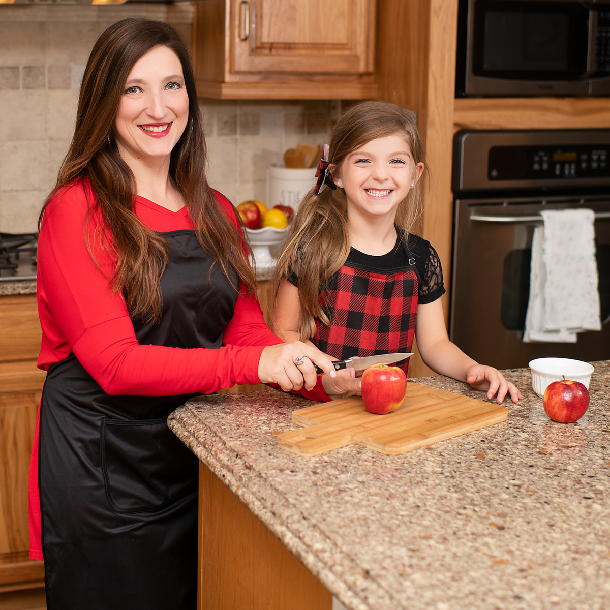 Red Buffalo Plaid Apron - fits sizes youth small through adult 2XL