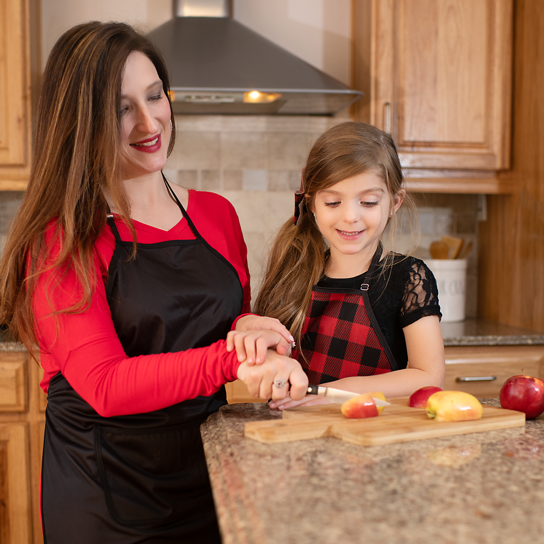 Red Buffalo Plaid Apron - fits sizes youth small through adult 2XL