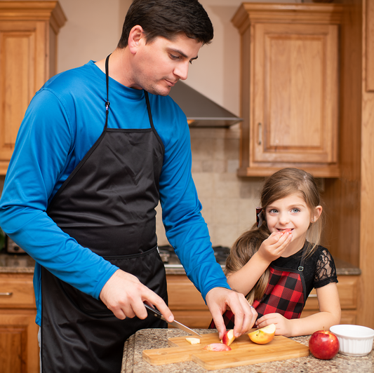 Solid Black Minimalist Apron - fits sizes youth small through adult 2XL