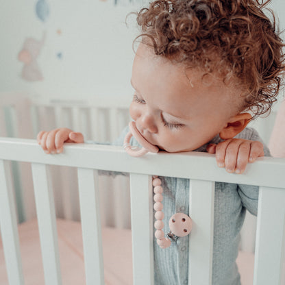 Pacifier Clips in Pink Blush, 2 Pack