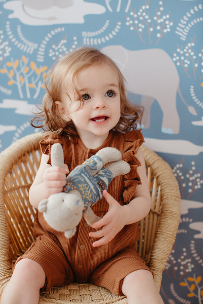 Waffle Ruffle Coverall - Caramel