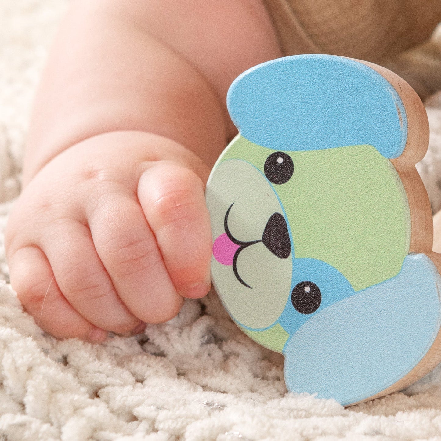 Grasp & Giggle Dog Rattle | Made in the USA 🇺🇸