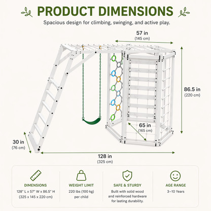 Hawthorn XL – White | Octagon Outdoor Jungle Gym