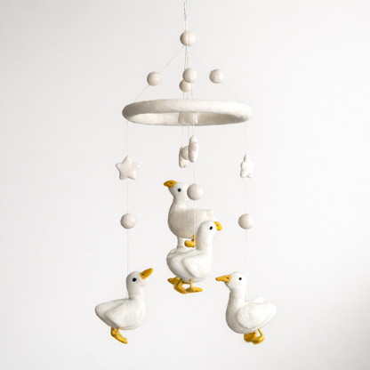 Felt Baby Mobile - White Duck