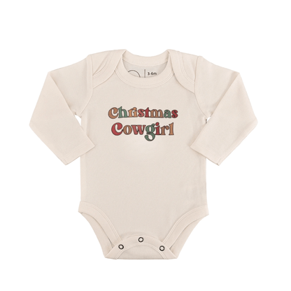 long sleeve graphic bodysuit | christmas cowgirl