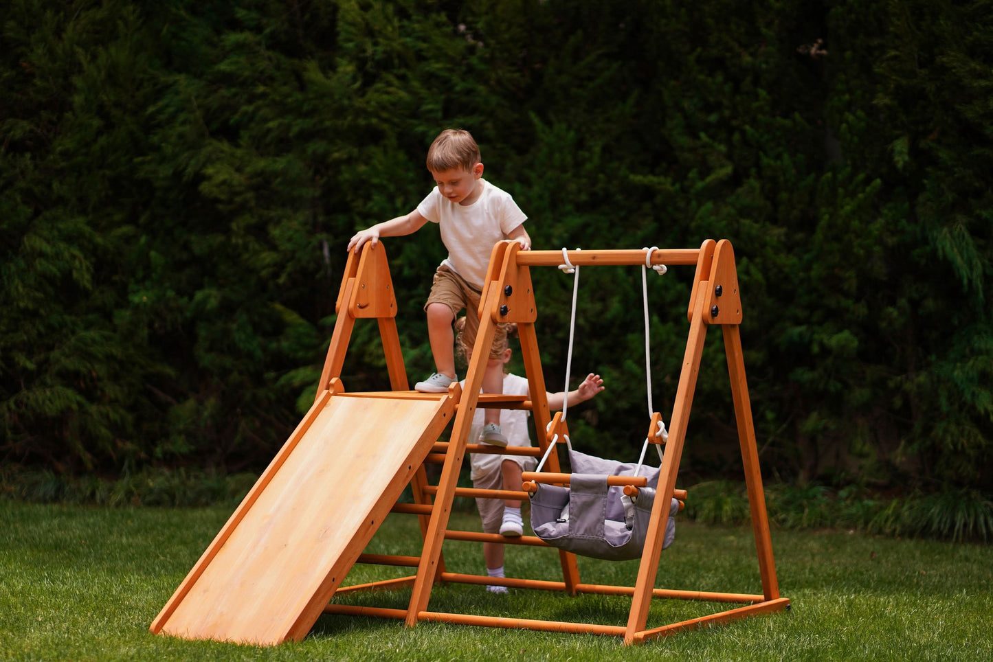 Juniper Folding Indoor & Outdoor Playset | Wooden Climber for Toddlers
