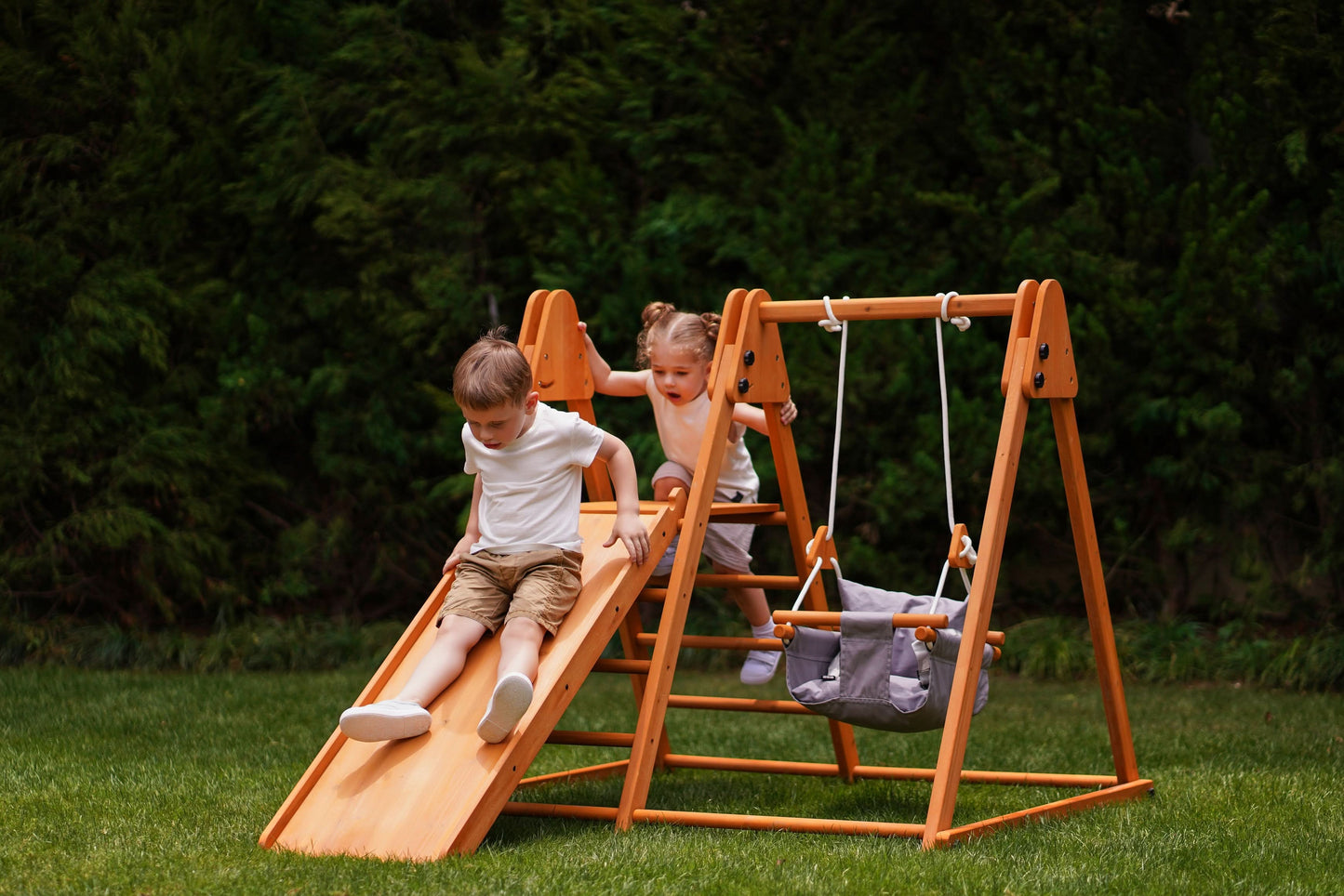 Juniper Folding Indoor & Outdoor Playset | Wooden Climber for Toddlers