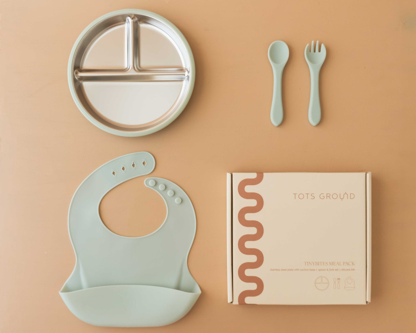 Stainless Steel Baby Feeding Set 6+ Months - Baby Blue