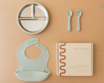 Stainless Steel Baby Feeding Set 6+ Months - Mocha Mousse