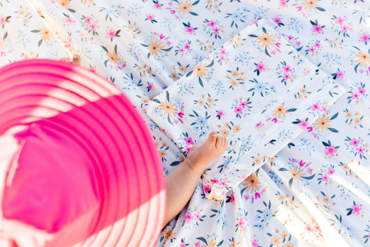 Pastel Floral Splash Mat - A Waterproof Catch-All for Highchair Spills and More!