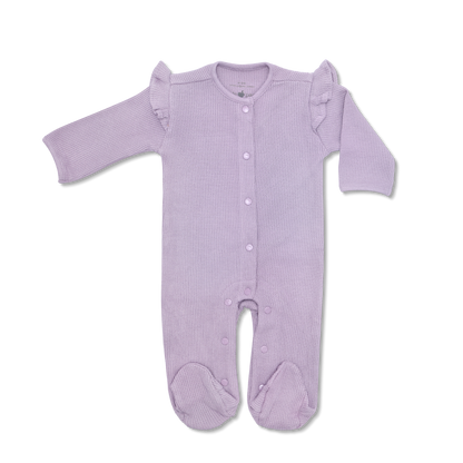 Waffle Ruffle Footie - Lavender