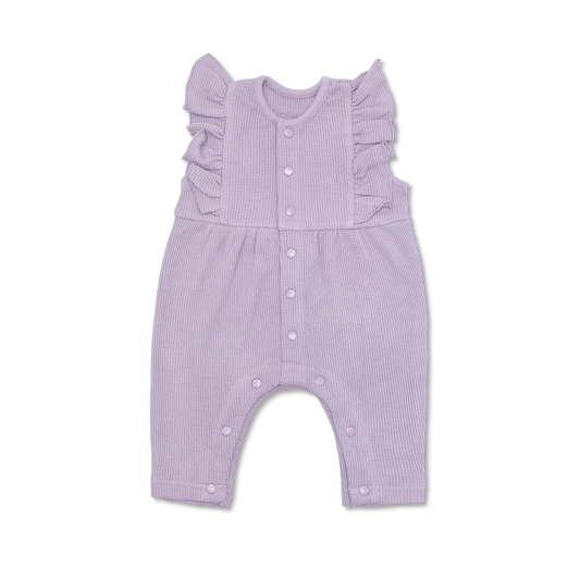 Waffle Ruffle Coverall - Lavender