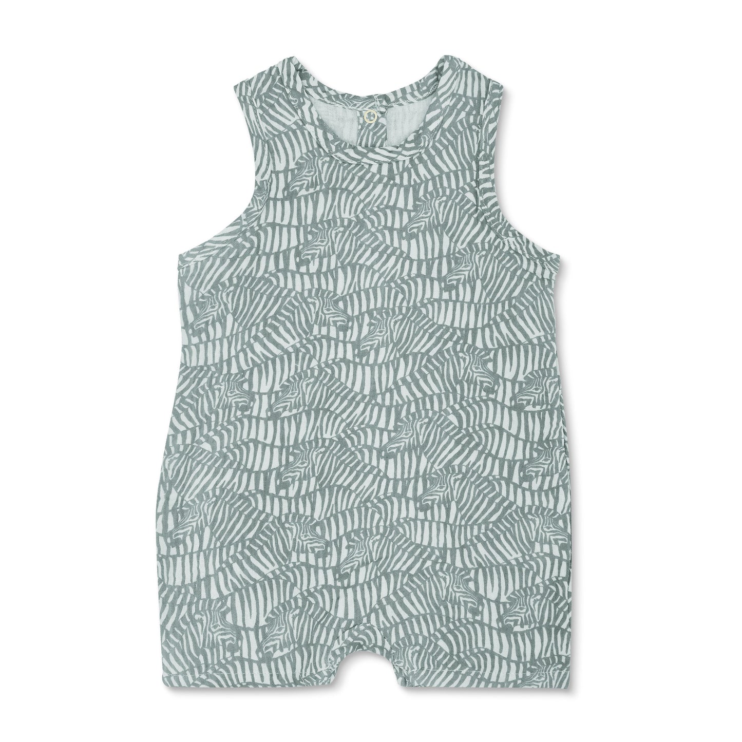 Muslin Sleeveless Coverall - Zebra Print