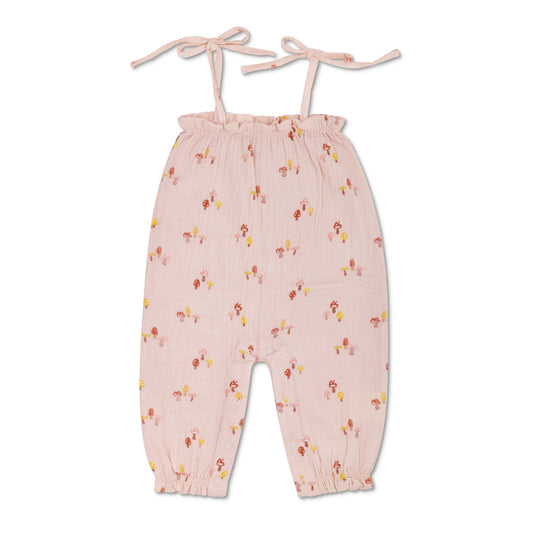 Muslin Tie Shoulder Jumpsuit - Mini Mushroom