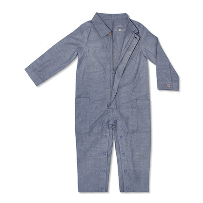 Chambray Long-sleeve Jumpsuit