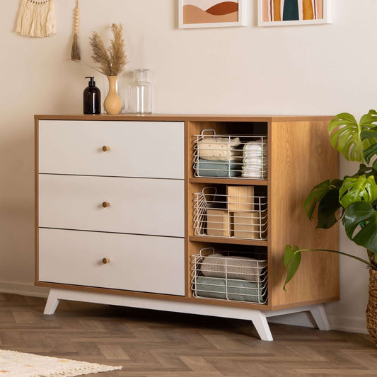 Central Park 3-drawer, Two Shelves Dresser