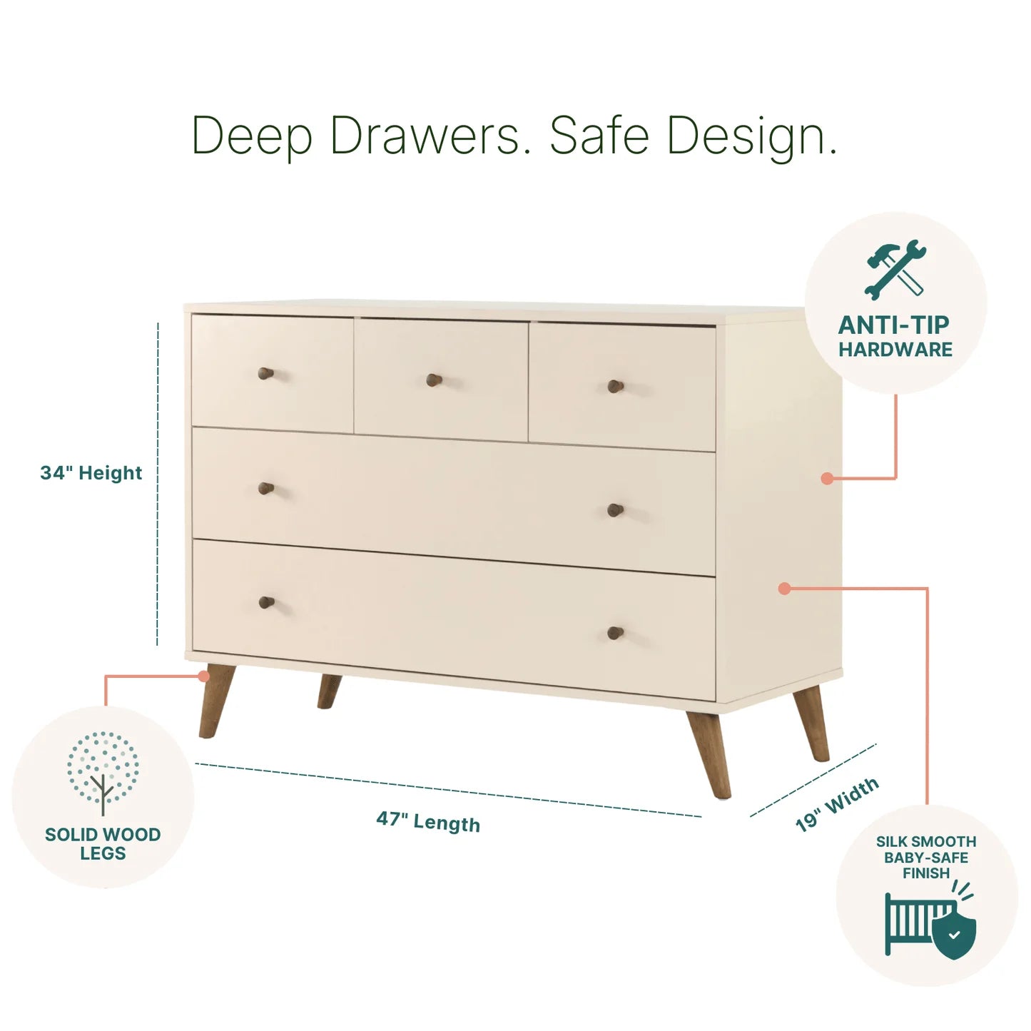 Austin 5-Drawer Nursery Dresser