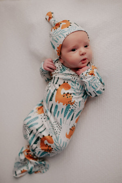 Dinosaur Newborn Knotted Hat