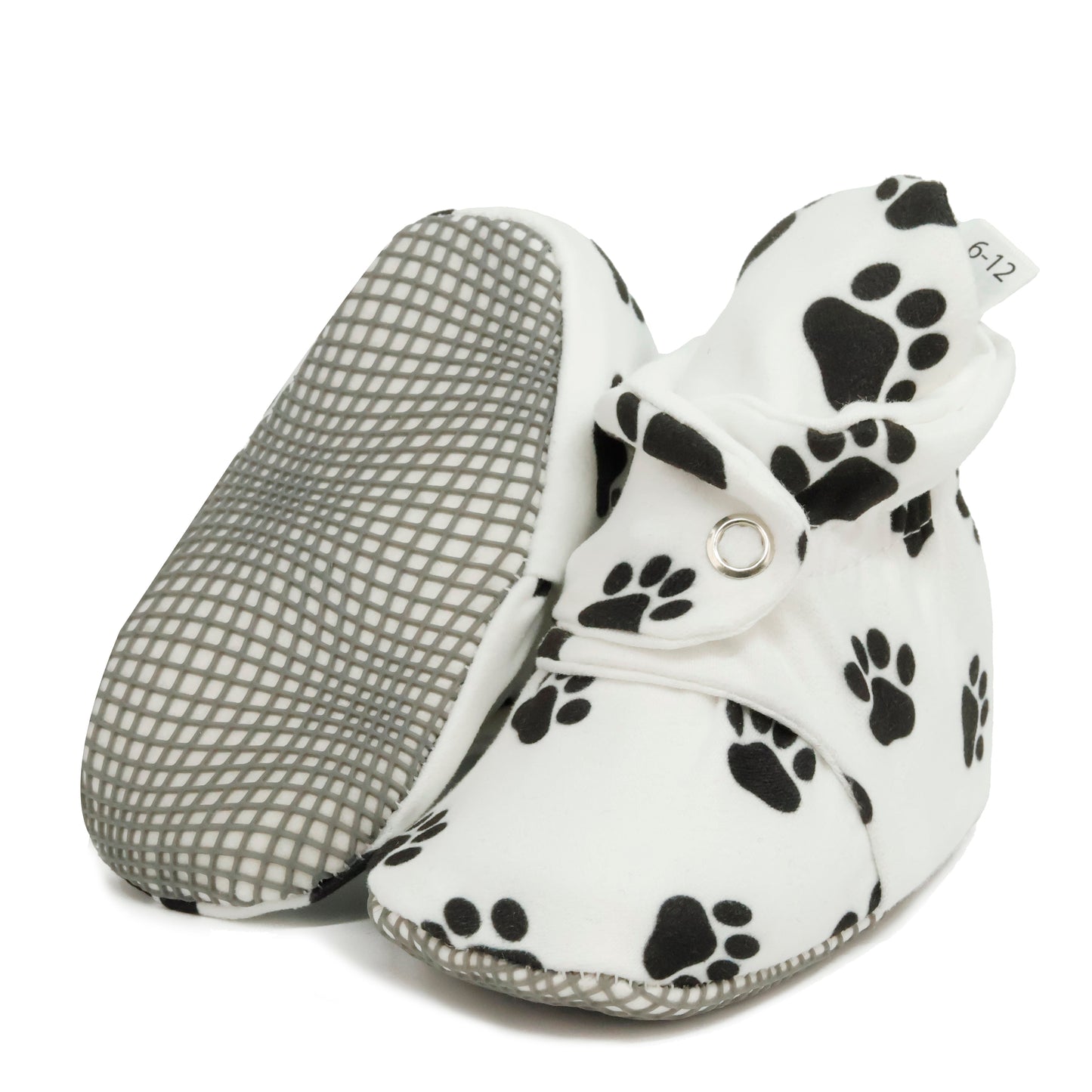 Organic Cotton Baby Booties, Non-Slip Sole, Cotton Newborn Booties Home Nursery Shoes, Dog Paw