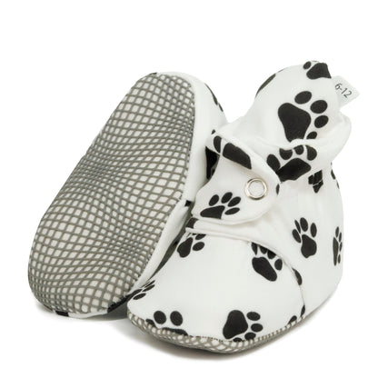 Organic Cotton Baby Booties, Non-Slip Sole, Cotton Newborn Booties Home Nursery Shoes, Dog Paw