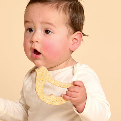 Solid Maple Wood Bird Rattle & Teether (Dots) – Natural Wooden Baby Toy | Made in the USA 🇺🇸