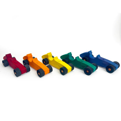 Dyed Wooden Indy Car Set with Racetrack | Made in the USA 🇺🇸