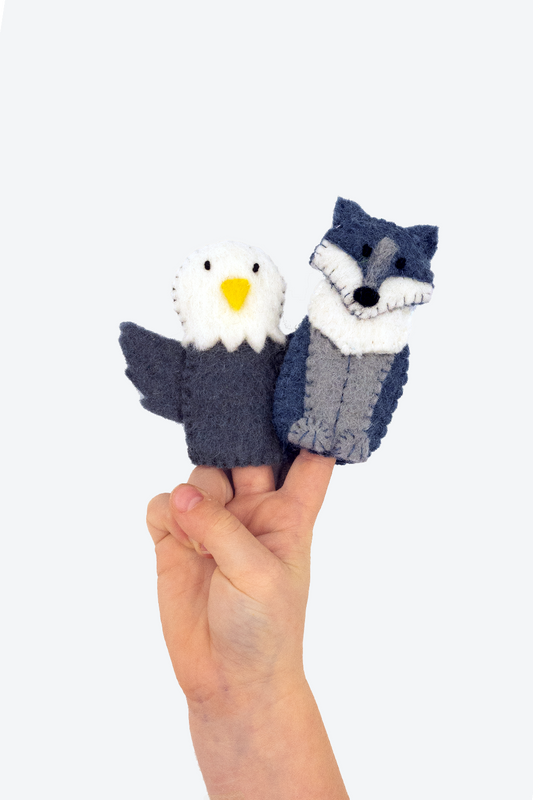 Eagle & Wolf Puppet Set