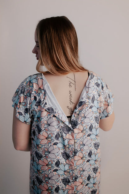 Flower Bloom Labor and Delivery Nursing Hospital Gown