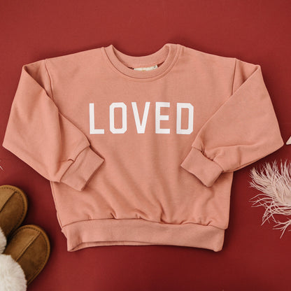 Loved Crewneck Sweatshirt - Red or Pink