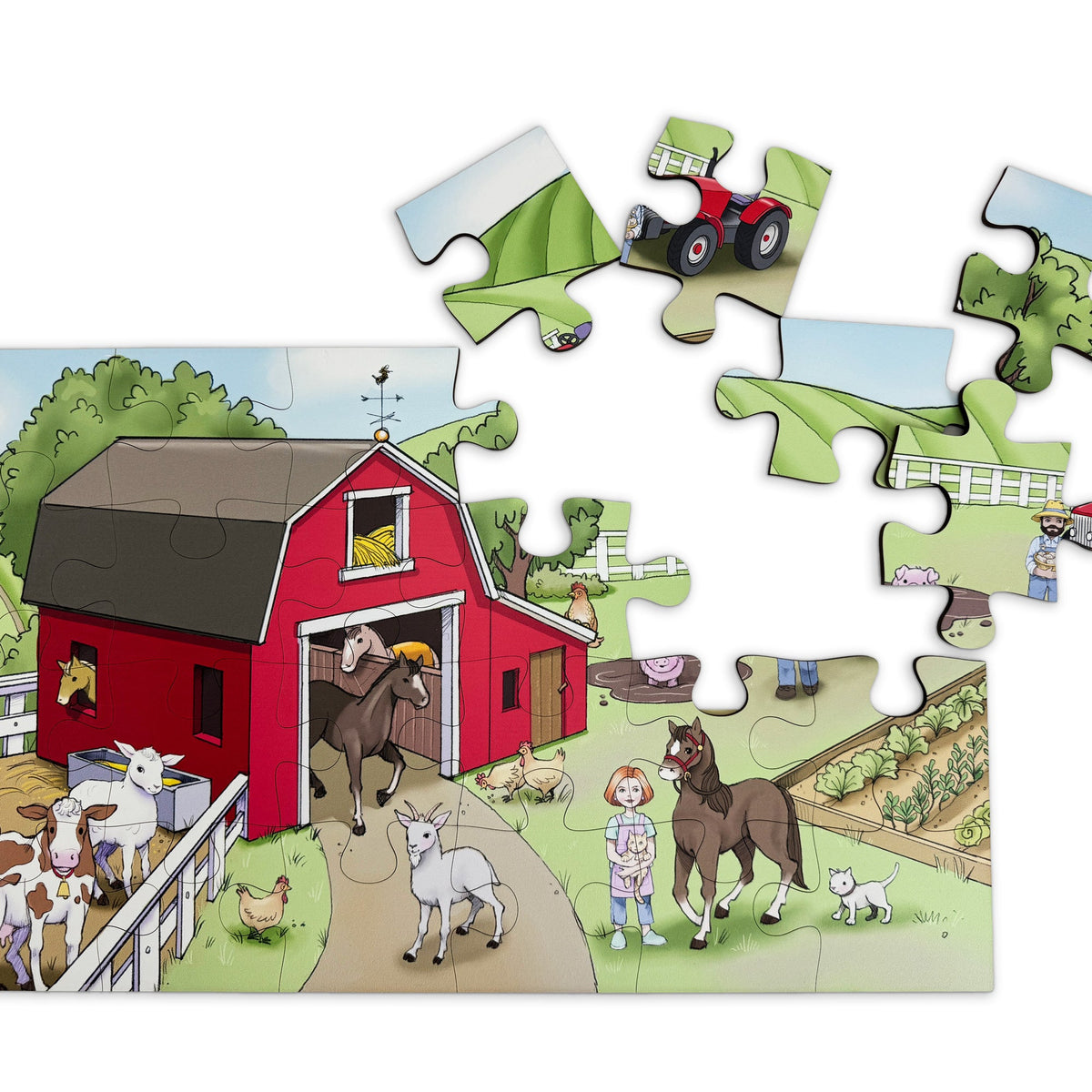 Harvest Time! A 24-Piece Farm Themed Puzzle for Toddlers & Preschoolers - 11"x19" | Made in the USA 🇺🇸