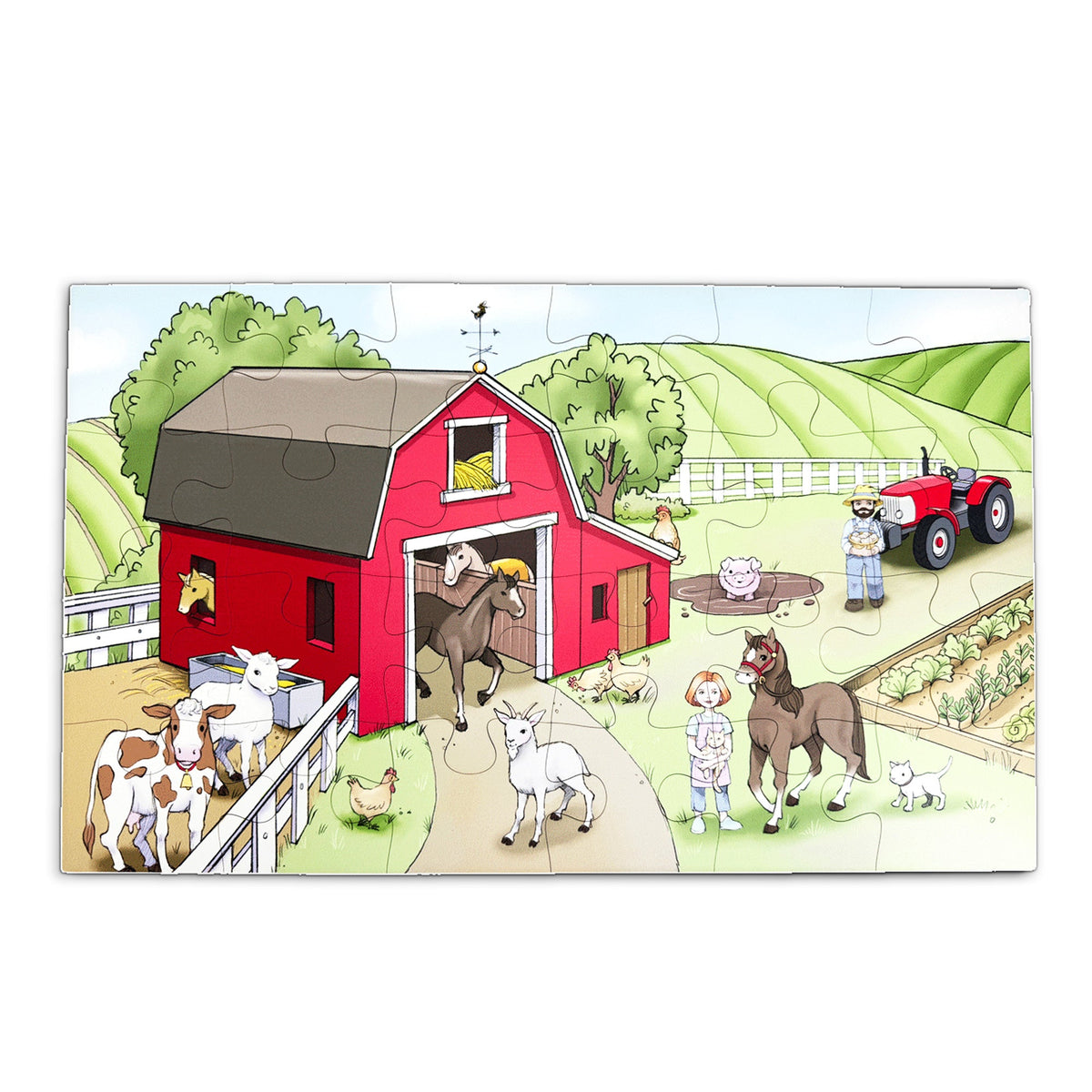 Harvest Time! A 24-Piece Farm Themed Puzzle for Toddlers & Preschoolers - 11"x19" | Made in the USA 🇺🇸