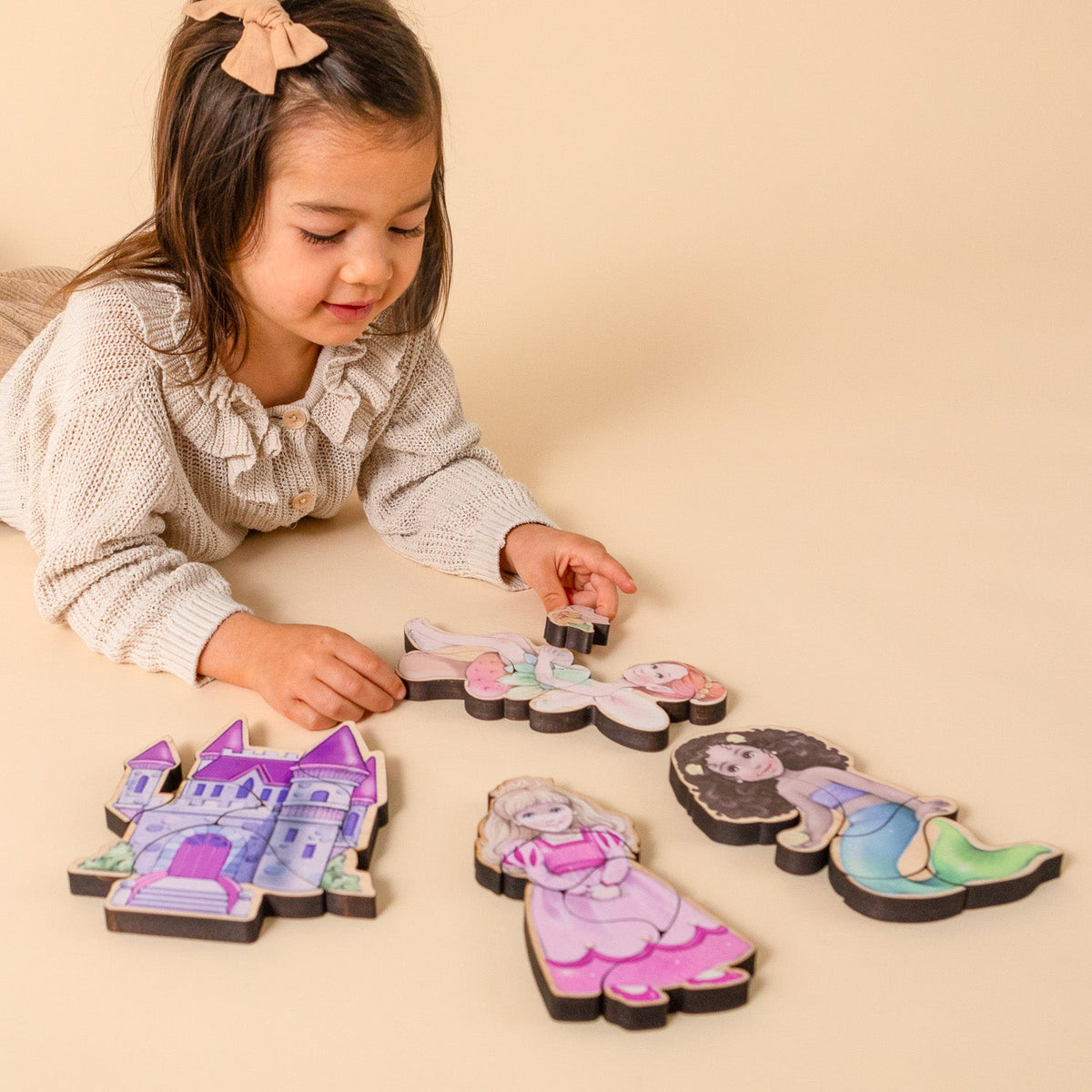 Fairytale Magnetic Wooden Puzzle Set with Cotton Bag | Made in the USA 🇺🇸