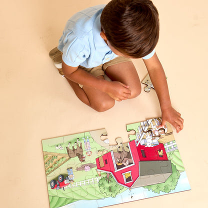 Harvest Time! A 24-Piece Farm Themed Puzzle for Toddlers & Preschoolers - 11"x19" | Made in the USA 🇺🇸