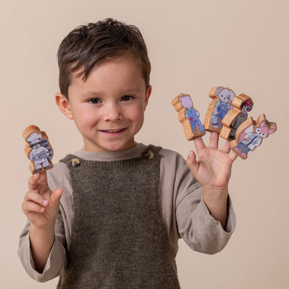 Finger Puppet Set | Solid Wood | Made in the USA 🇺🇸