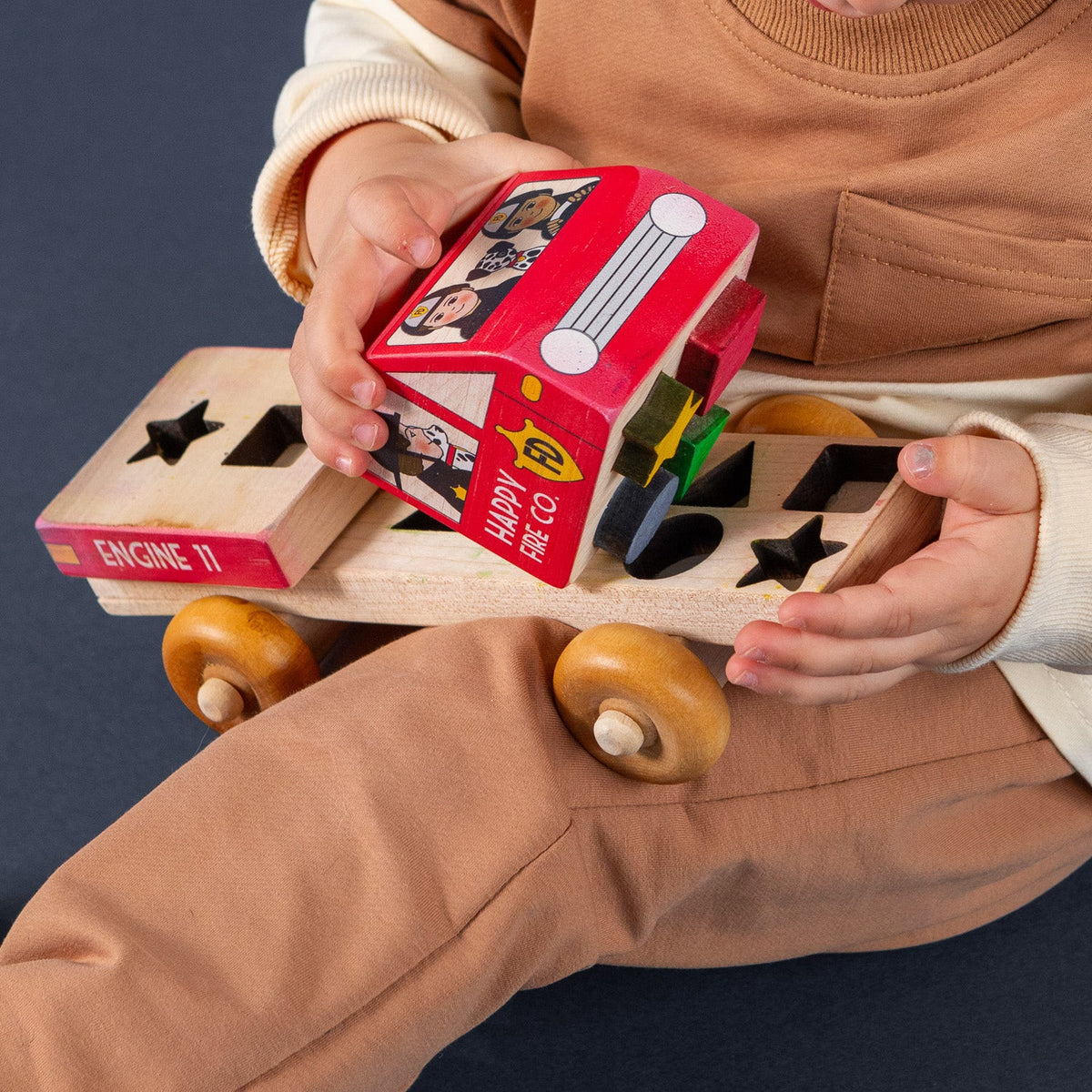 Shape Recognition Stackable Puzzle Truck - Car Transporter | Printed in the USA 🇺🇸