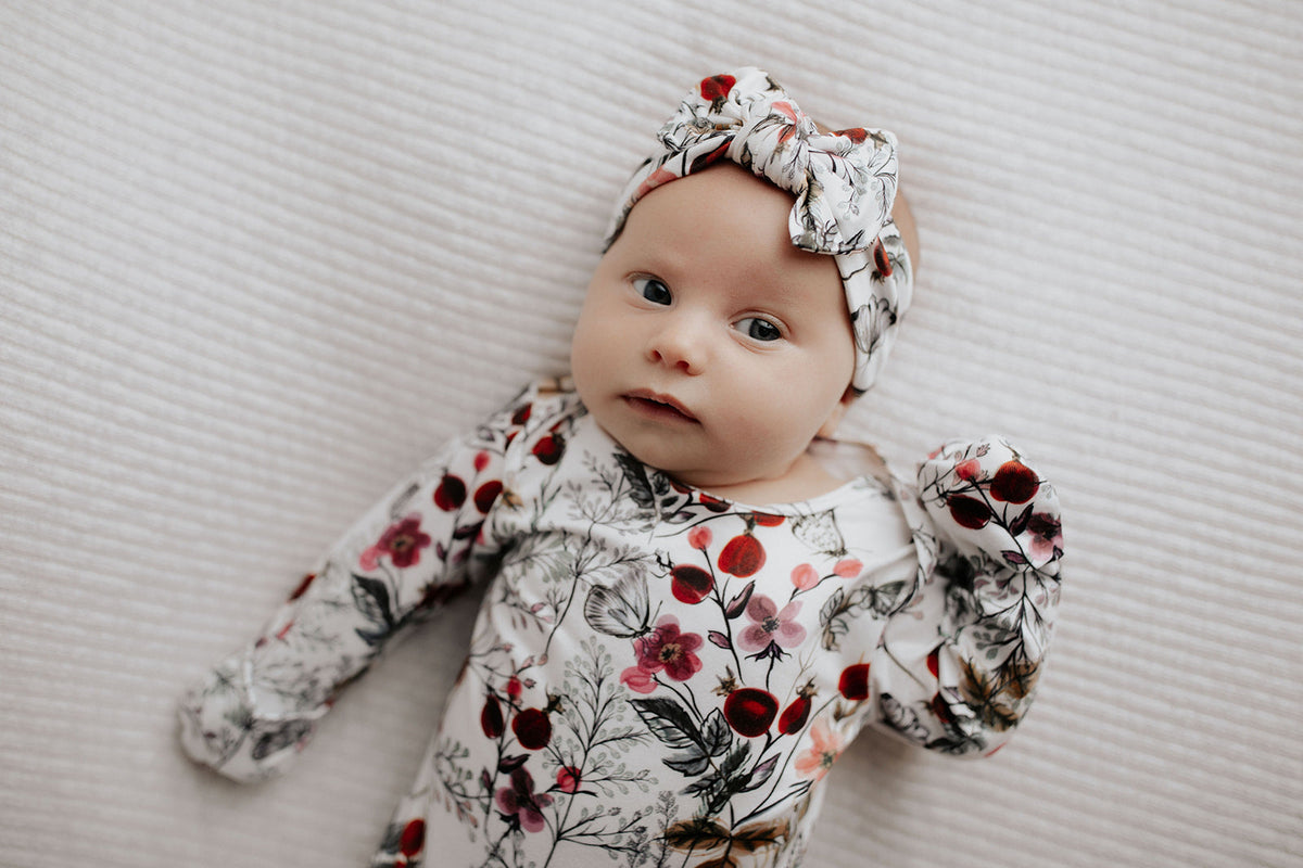 Floral Knotted Headband Bow
