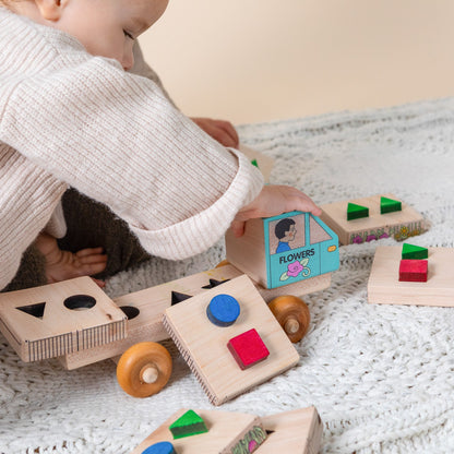 Shape Recognition Stackable Puzzle Truck - Flower Delivery Truck| Printed in the USA 🇺🇸