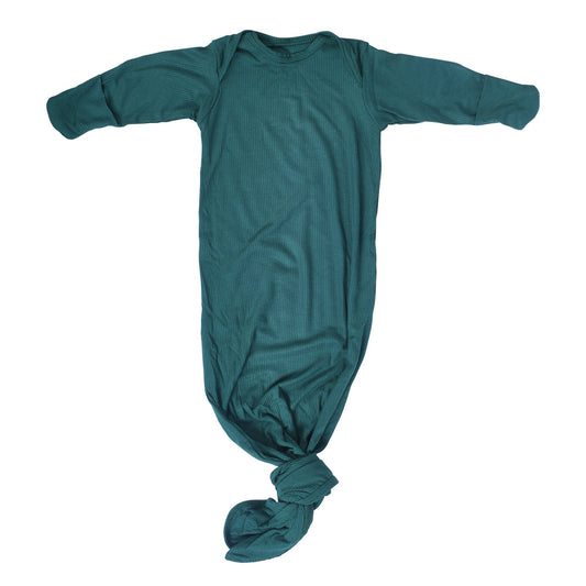 Forest Green Knotted Newborn Baby Gown