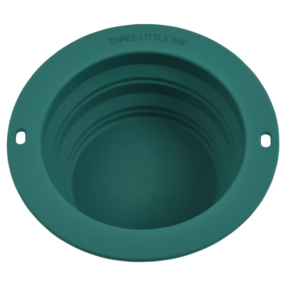 Forest Green Collapsible Bowl for Travel or Home