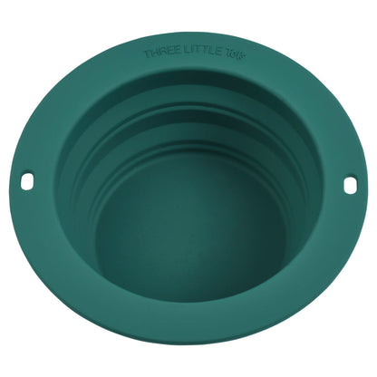 Forest Green Collapsible Bowl for Travel or Home