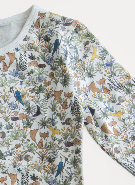 Children's Two Piece Organic Pajamas - Foxy Forest