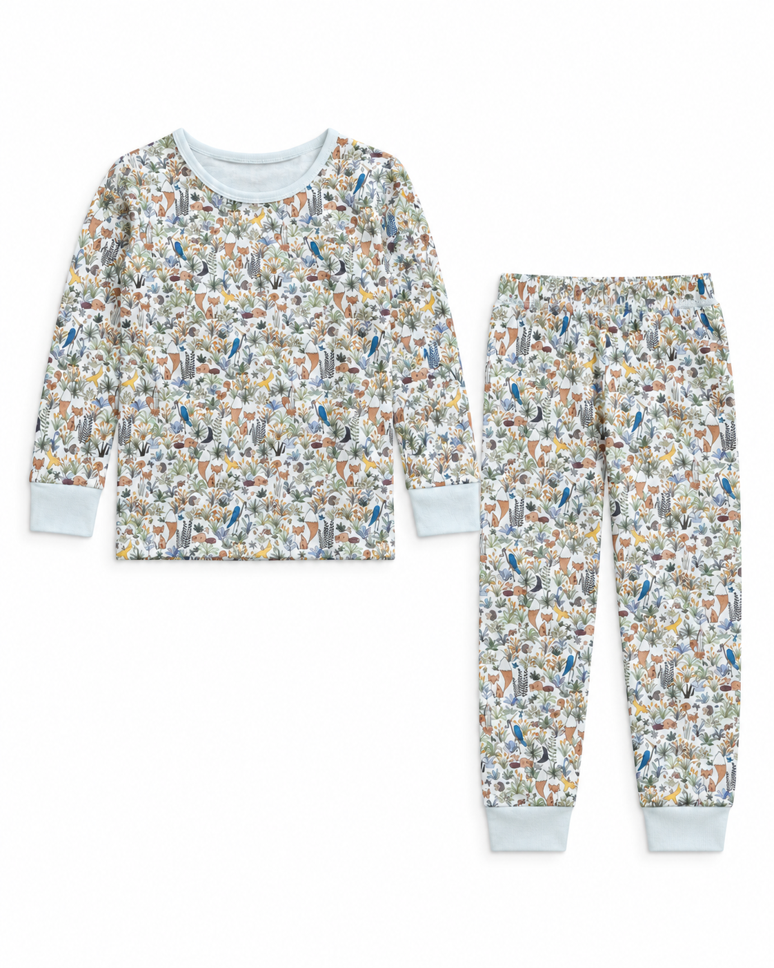 Children's Two Piece Organic Pajamas - Foxy Forest