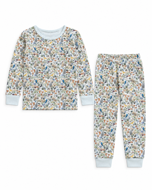 Children's Two Piece Organic Pajamas - Foxy Forest