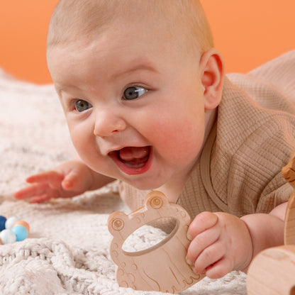 Soothing Monkey Teether with Organic Cotton Bag | Made in the USA 🇺🇸