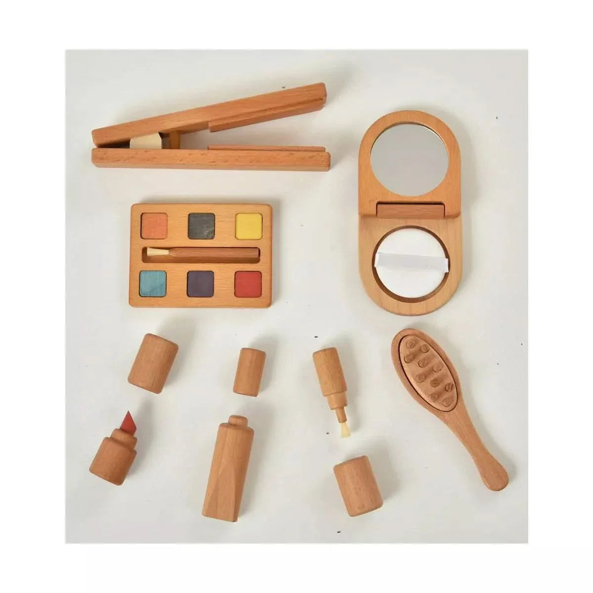 Avenlur 7-in-1 Wooden Kids Makeup Kit – Pretend Play Beauty Set for Toddlers & Girls