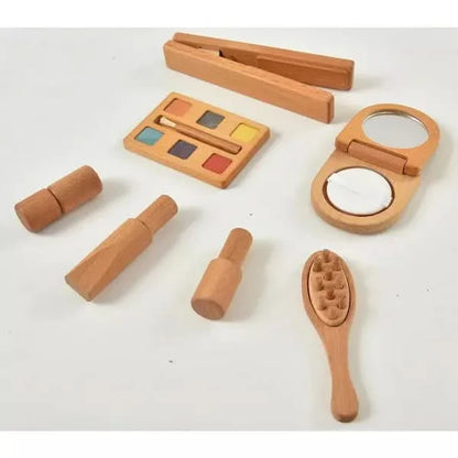 Avenlur 7-in-1 Wooden Kids Makeup Kit – Pretend Play Beauty Set for Toddlers & Girls
