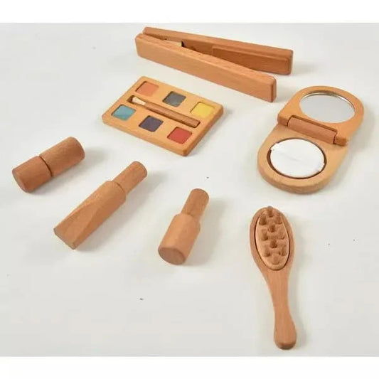 Avenlur 7-in-1 Wooden Kids Makeup Kit – Pretend Play Beauty Set for Toddlers & Girls