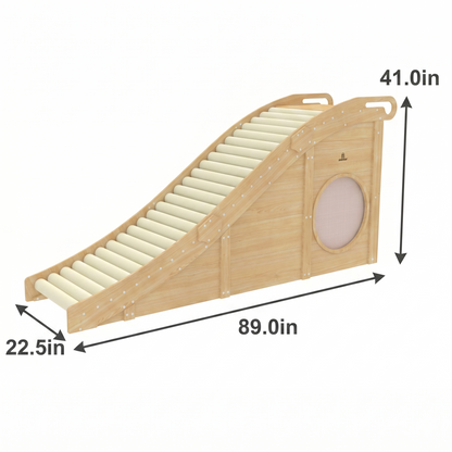 Hickory Foam Indoor Roller Slide & Playhouse Climber