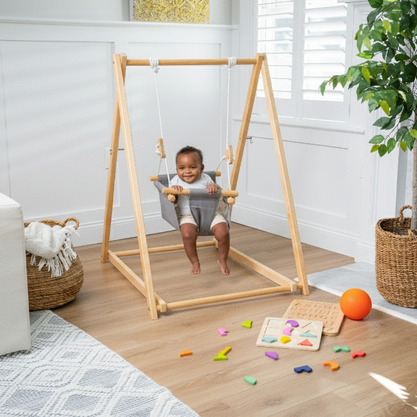 Spruce | Foldable Baby Swing - Gray